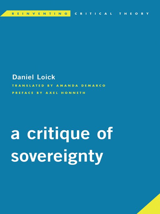 Title details for A Critique of Sovereignty by Daniel Loick - Wait list